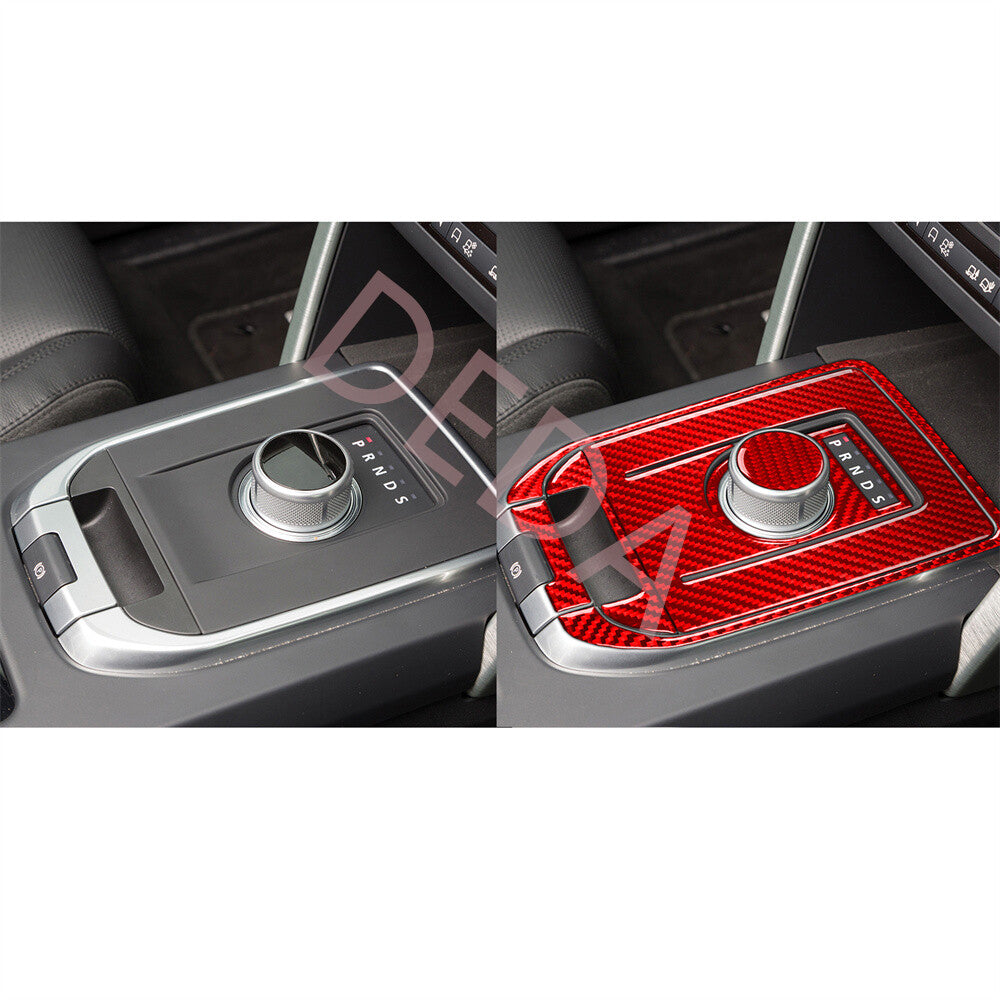 6¡ÁRed Carbon Console Gear Shift Set Trim for Land Rover Discovery Sport 2015-19