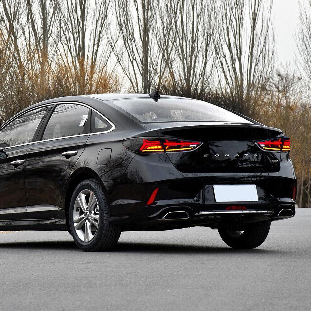 LED Smoked Black Left + Right Rear Tail Lights 2PCS for Hyundai Sonata 2018-2019