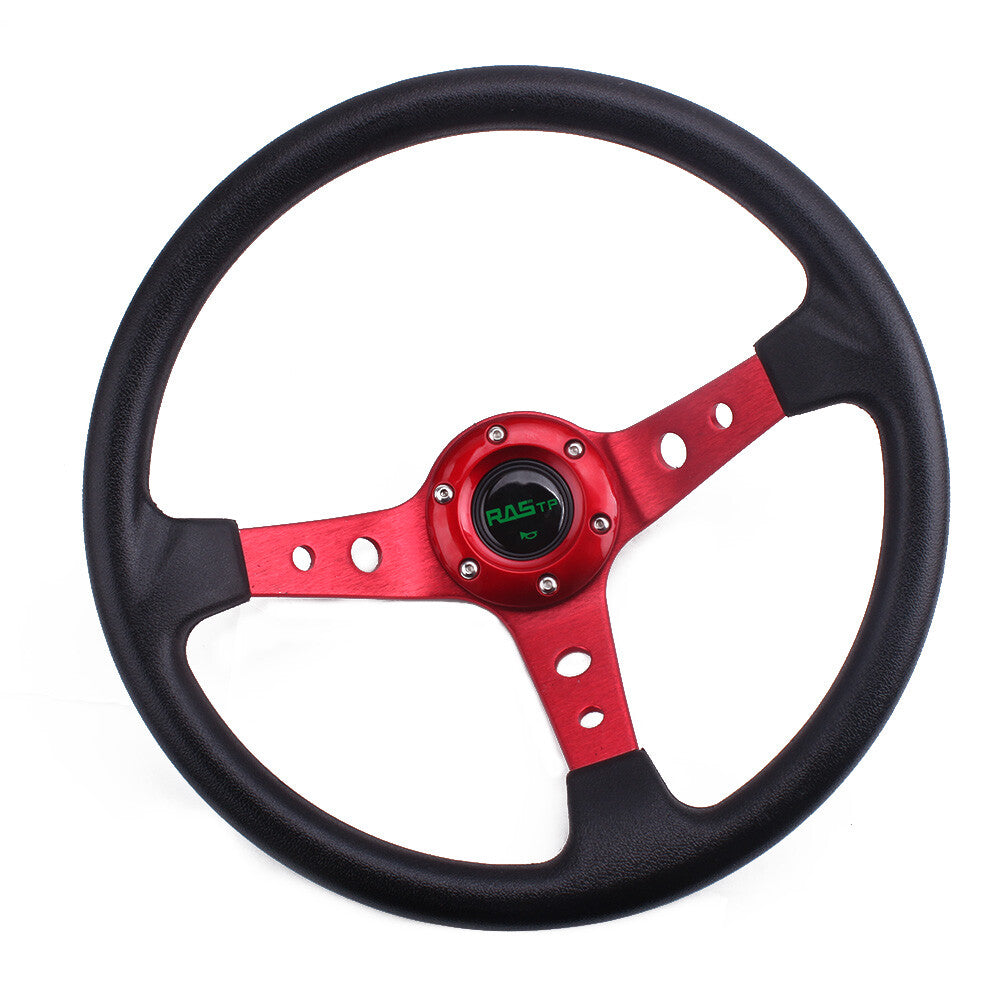 Universal 13.5 345MM 9.5cm Deep Dish Drifting Aluminum Steering Wheel Racing CA