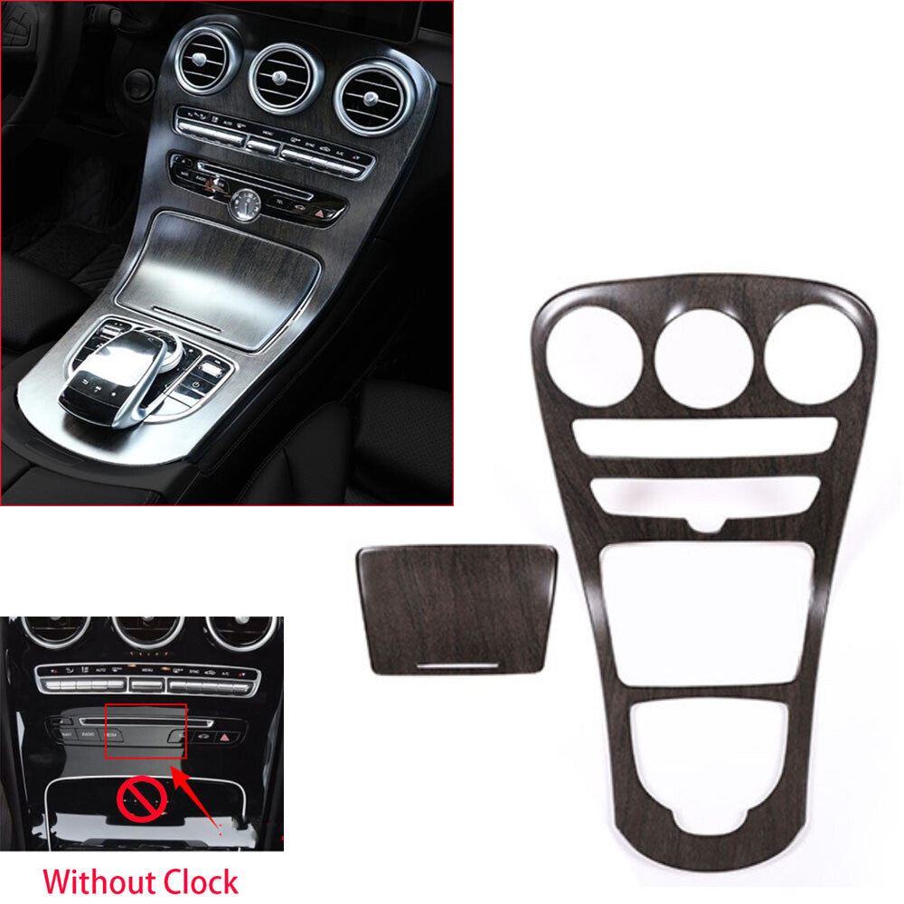 for Benz C GLC Class W205 X253 2015-18 Oak Grain Central Console Gear Panel Trim
