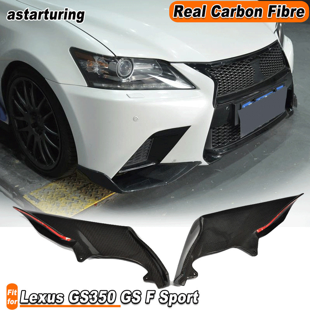 for Lexus GS350 GS F Sport 2013-2015 REAL Carbon Front Bumper Lip Spiltter Flap