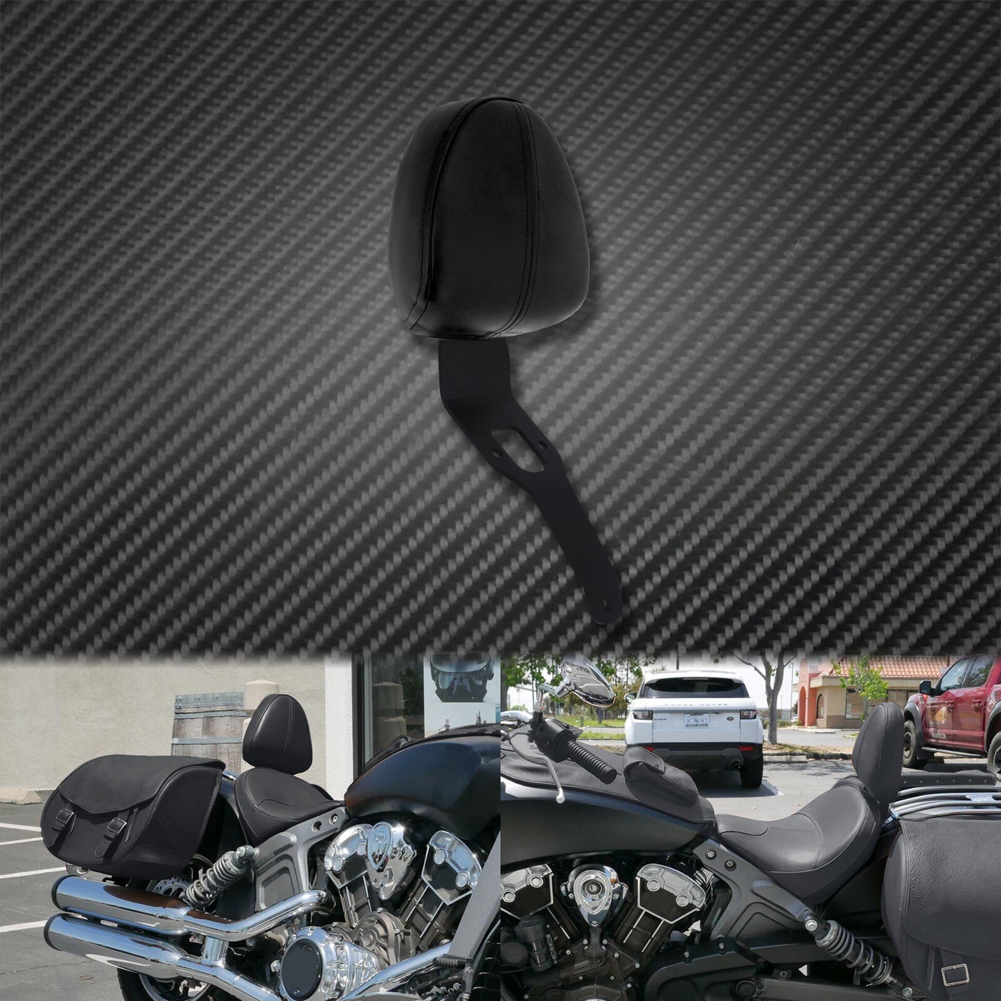 Black Front Driver Rider Backrest Pad Fit For Indian Scout 2015-2021 Sixty 16-20
