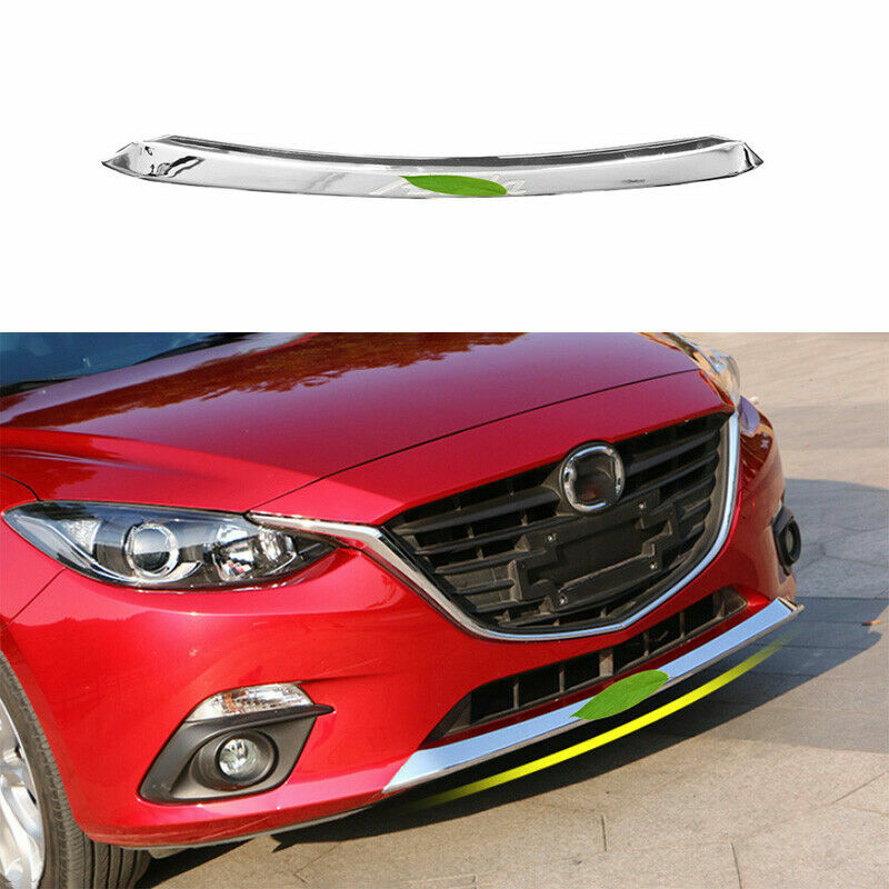 for Mazda 3 Axela 2014-2016 Chrome ABS Front Bumper Grille lip Lower Strip cover