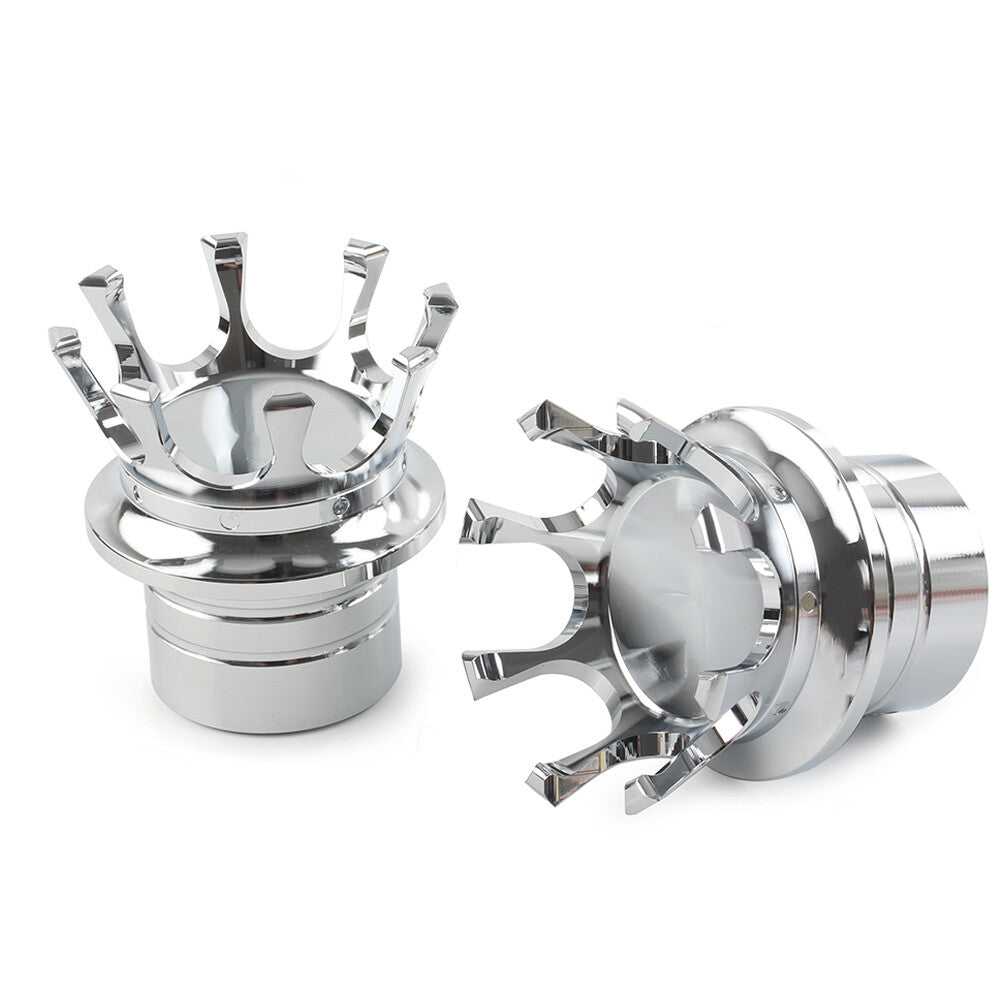 for Harley Softail Sportster Road King Crown Front Axle Nut Cover Pair Chrome UK