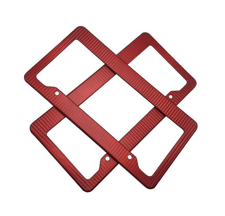 Car license plate frame cover cap trunk red carbon for Chrysler