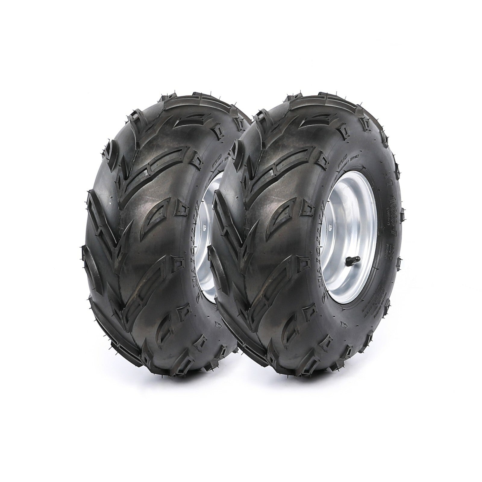 2-Piece Set of 16x8-7 Go-Kart Tires, Wheels, and 4 Studs for All-Terrain Vehicles, Four-Wheel Off-Road Coolers