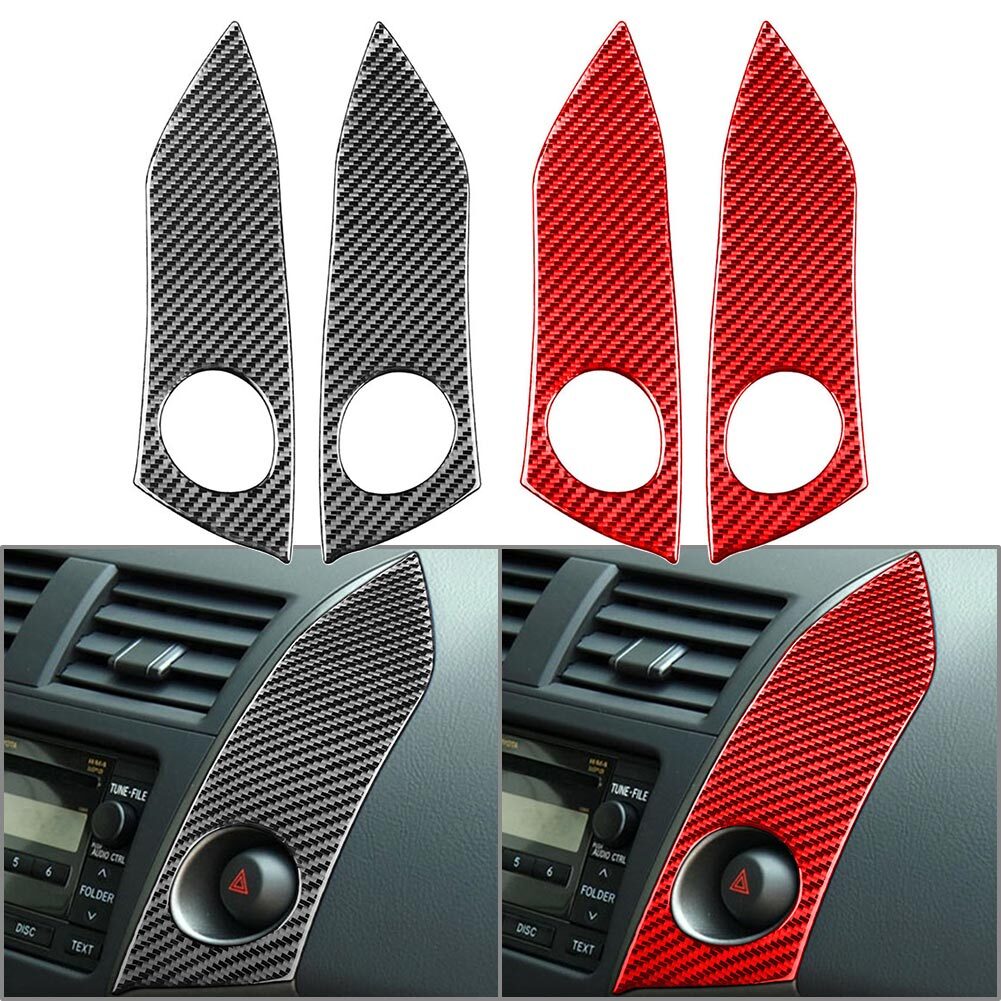 Carbon Fiber Car Emergency Warning Light Switch Cover Trim for Toyota RAV4 06-12