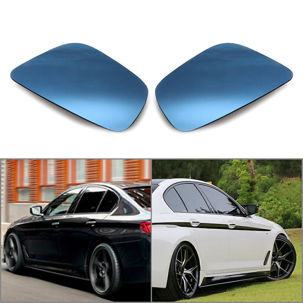 for BMW 5Series G30 G31 2016+ 17 Wing Mirror Glass Aspherical Heated Blue Tinted