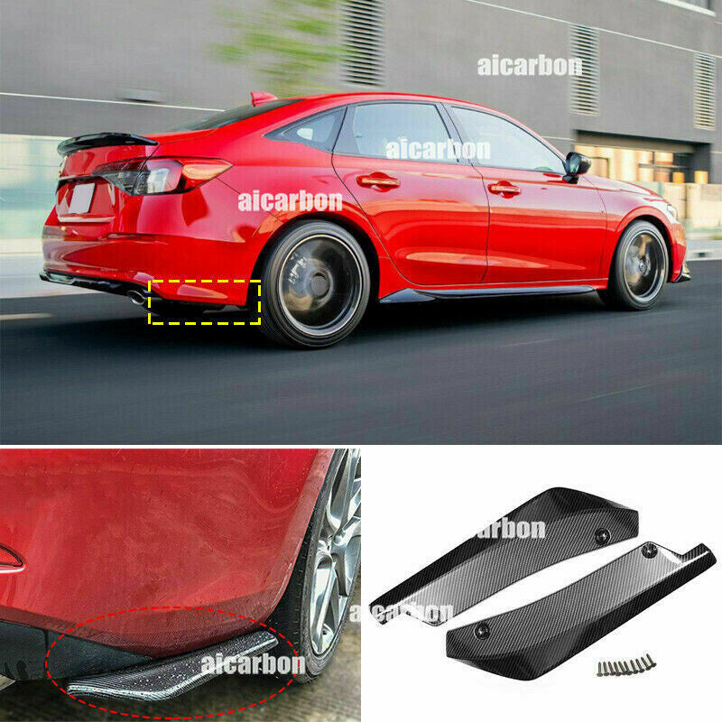 for Honda for Civic Sedan 2022-2023 Carbon Fiber Rear Bumper Lip Diffuser Spoiler