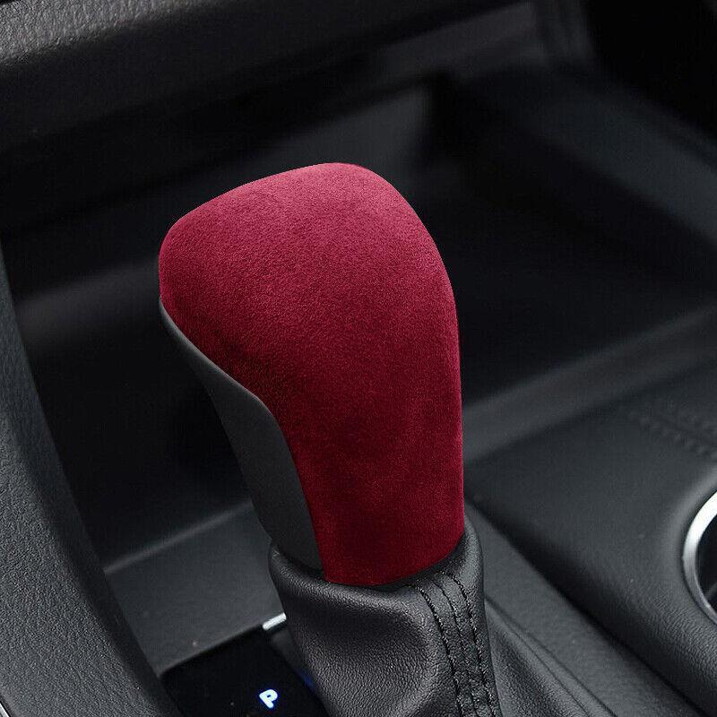 Dark Red Suede Central Console Gear Shift Knob Trim for Toyota for Avalon 2019-2021
