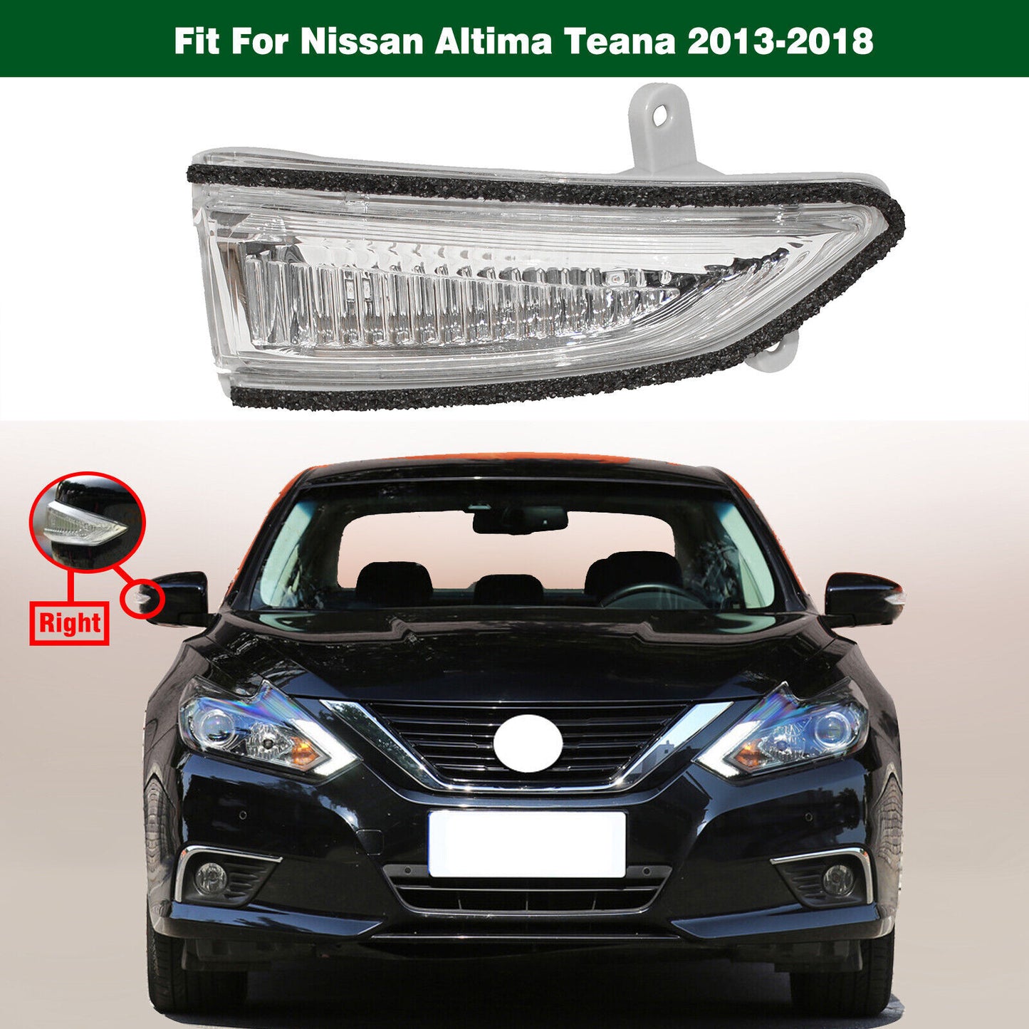 Right Side Door Mirror Turn Signal Light Lamp for Nissan Altima Teana 2013-2018