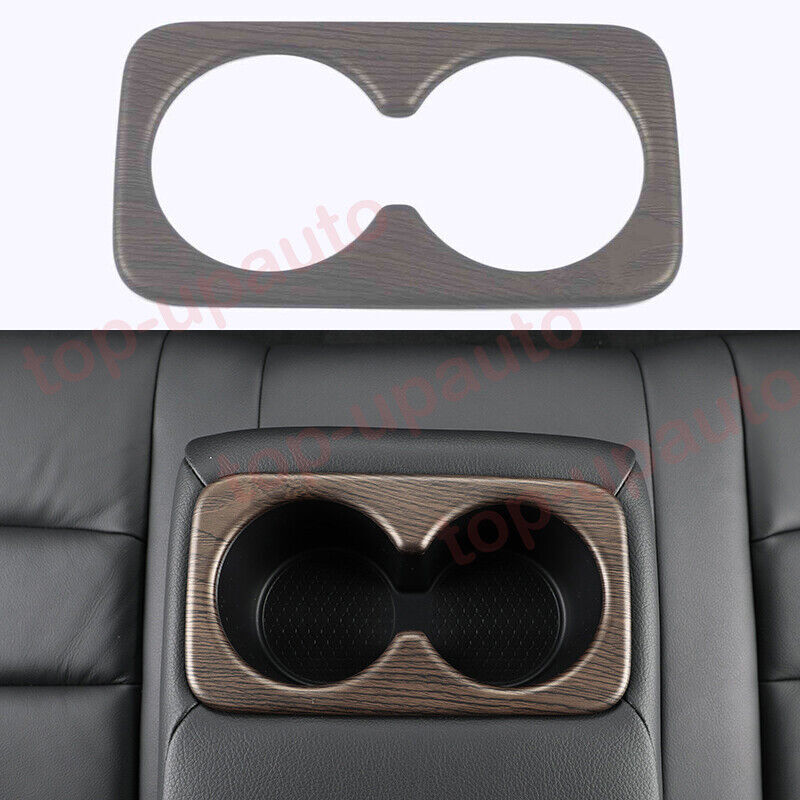 for Nissan Rogue 2021-2024 Wood Grain Look Rear Water Cup Panel Frame Trim Decor