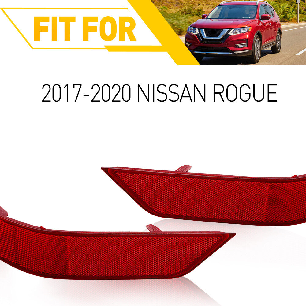 Suitable for 2017, 2019, and 2020 for Nissan Rogue rear bumper reflector light protection cover (left + right -).