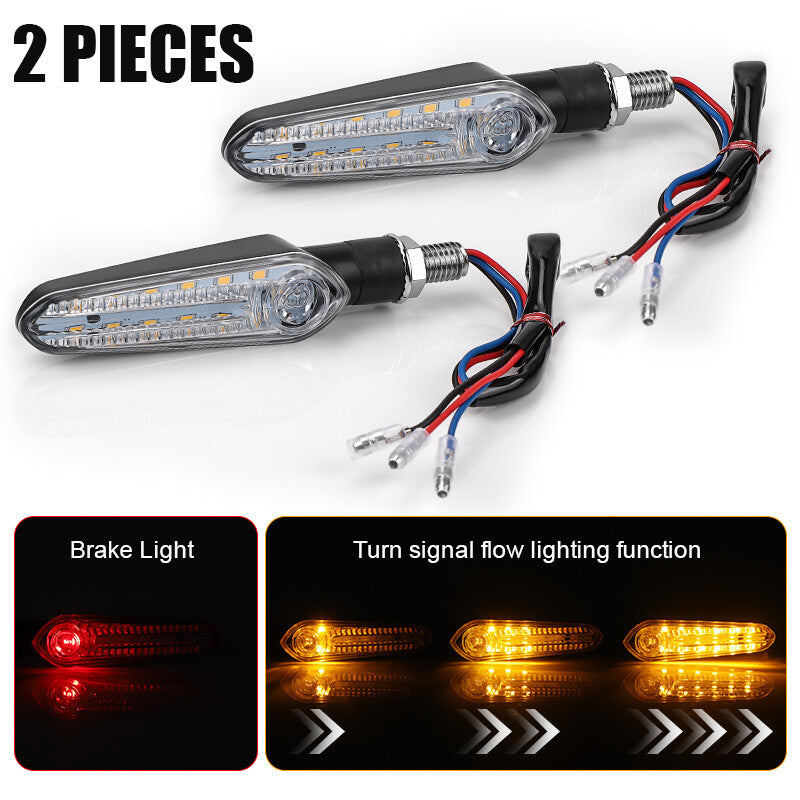 Sequential Flowing LED Lamp Motorcycle Turn Signal Indicator Blinker Light Brake