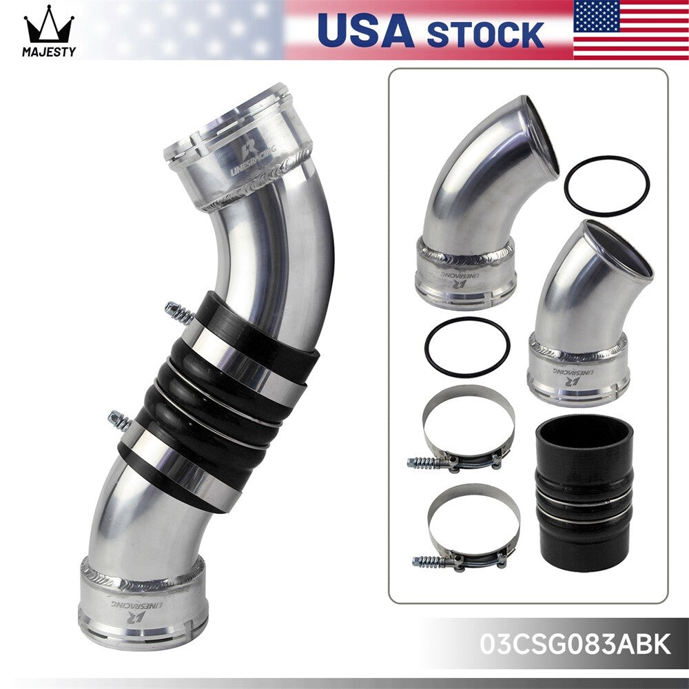 Cold-Side Intercooler Pipe Boot Kit For 06-10 for Chevy for GMC Duramax 6.6L Silver