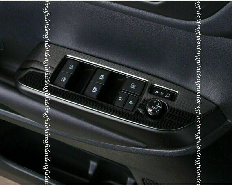 Black Door Window Lift Switch Panel Cover Trim for Toyota Highlander 2014-2019