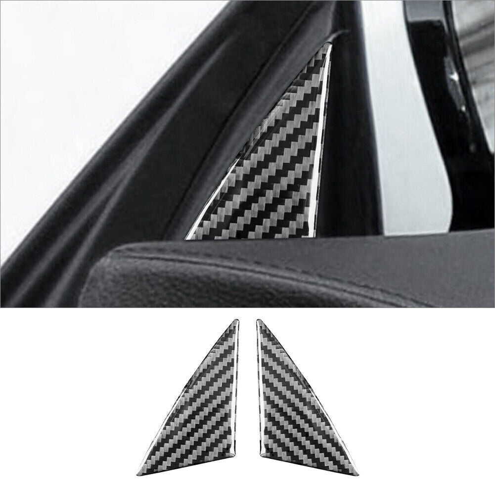 2 x Carbon Fiber Front Door Pillar Cover Trim for BMW 6 Series F12 F13 2011-2018