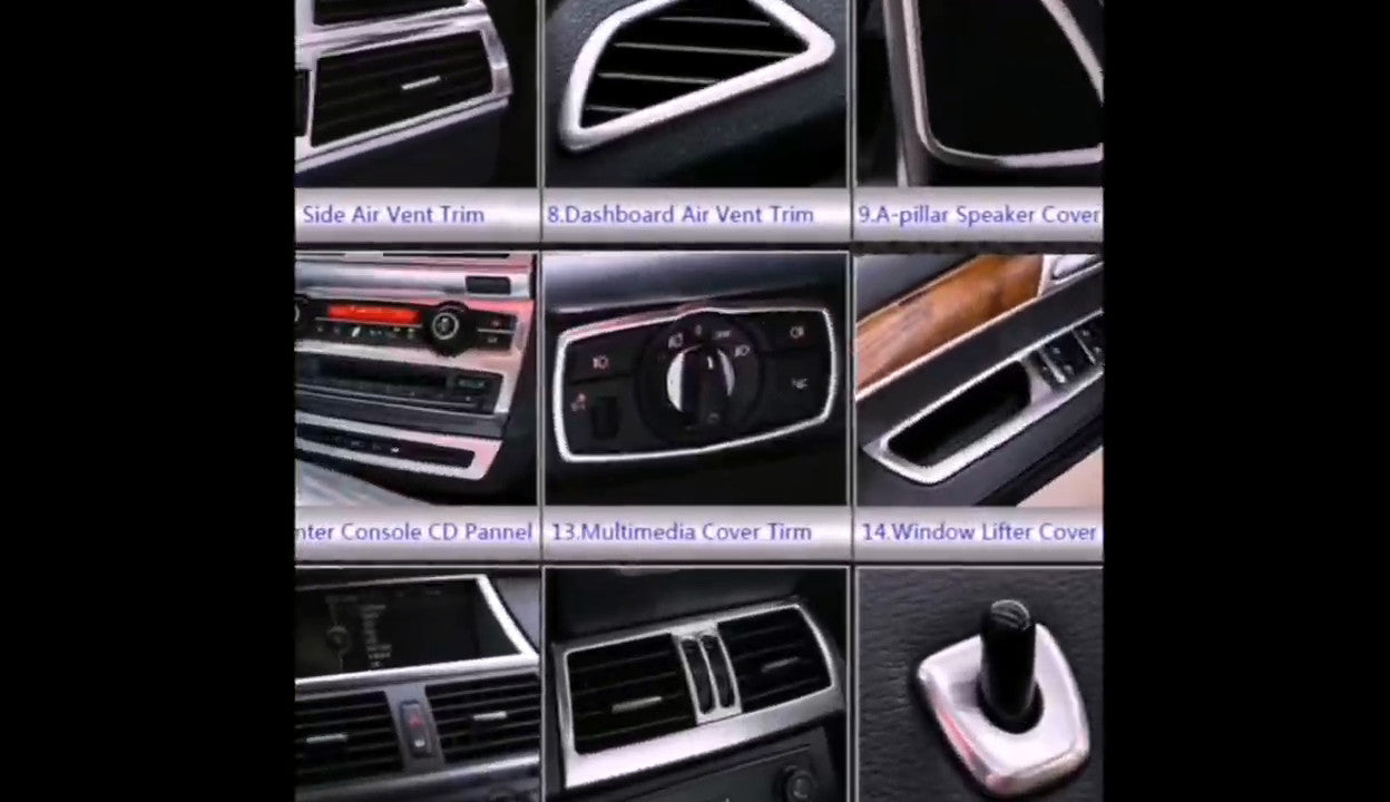 Stainless for BMW X5 X6 E70 E71 E72 Center Console AC Air Vent Outlet Cover Trim
