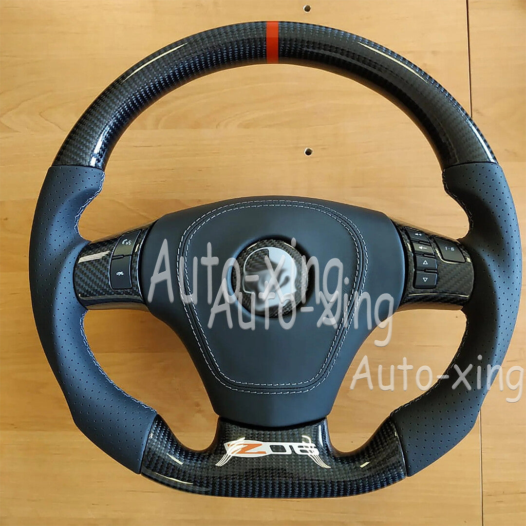 Trim+C6 Real Carbon Fiber Steering Wheel Fits for Corvette C6 ZR1 Z06 2006-2013