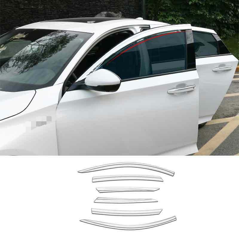 for Honda Accord 2018-2022 Chrome Door Window Visor Vent Shade Sun Rain Guard 6P