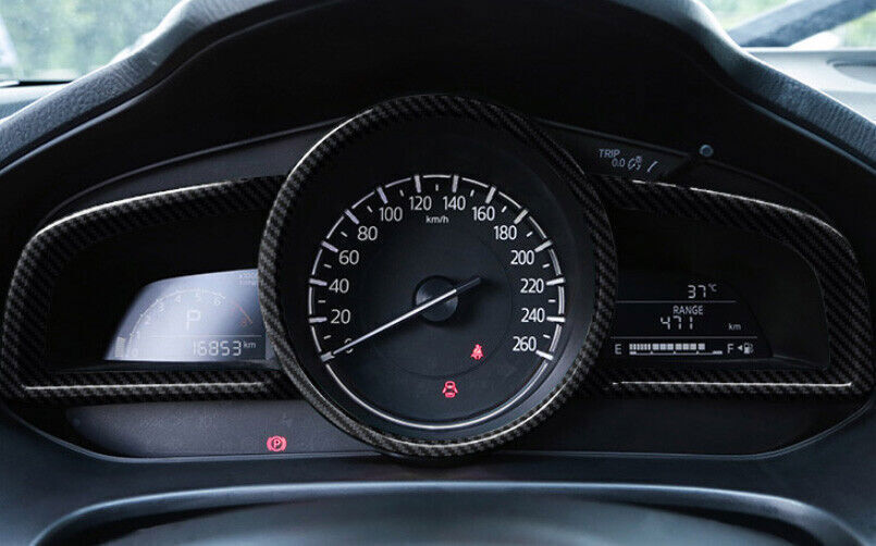 for Mazda 3 Axela 2014-2019 Carbon Fiber Style Dashboard Panel Frame Cover Trim
