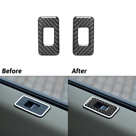 2pcs Carbon Fiber Rear Door Switch Trim for Land Rover Discovery Sport 2015-2019