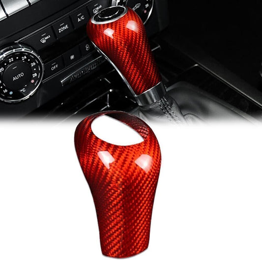 Carbon Fiber Gear Shift Knob Cover Trim for Mercedes W204 C E G GLS Class Red