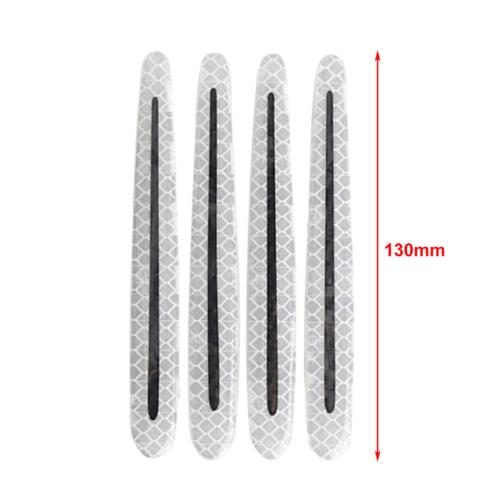 Blue Carbon Fiber Style Car Door Handle Reflective Sticker Scratches Protection