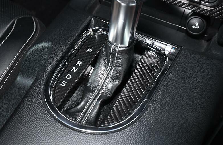 for Ford for Mustang 2015-2022 Dry Carbon Fiber Middle Console Gear Shift Stickers