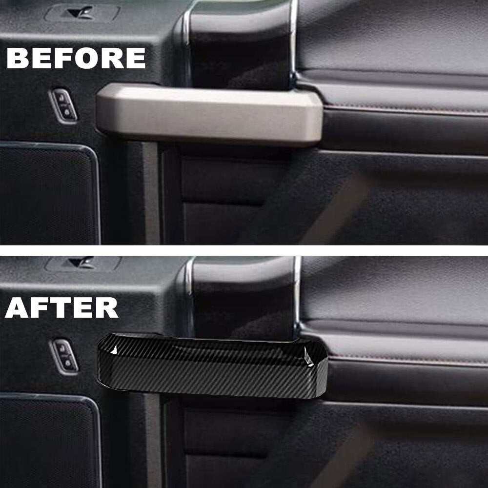 Carbon Fiber For 15-20 for Ford F-150 Inner Door Handles Cover Trim Accessories 4PCS