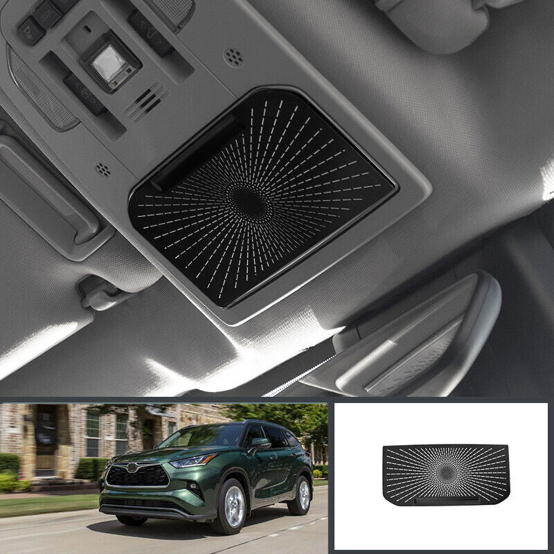 Black Titanium Roof Reading Light Speaker Cover for Toyota Highlander 2020-2023