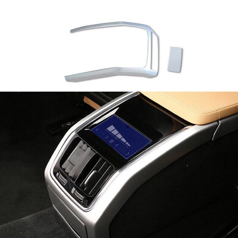 for Volvo S90 2017-2022 Silver ABS Rear Air Outlet Vent Frame cover Trim Set 2x
