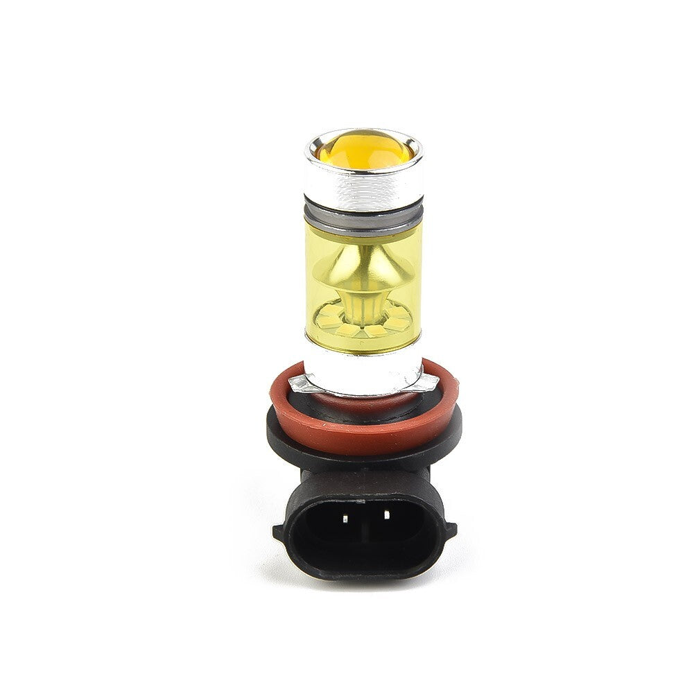 A pair of LED H11/H8 4300K yellow 100W 1000LM car fog light bulbs