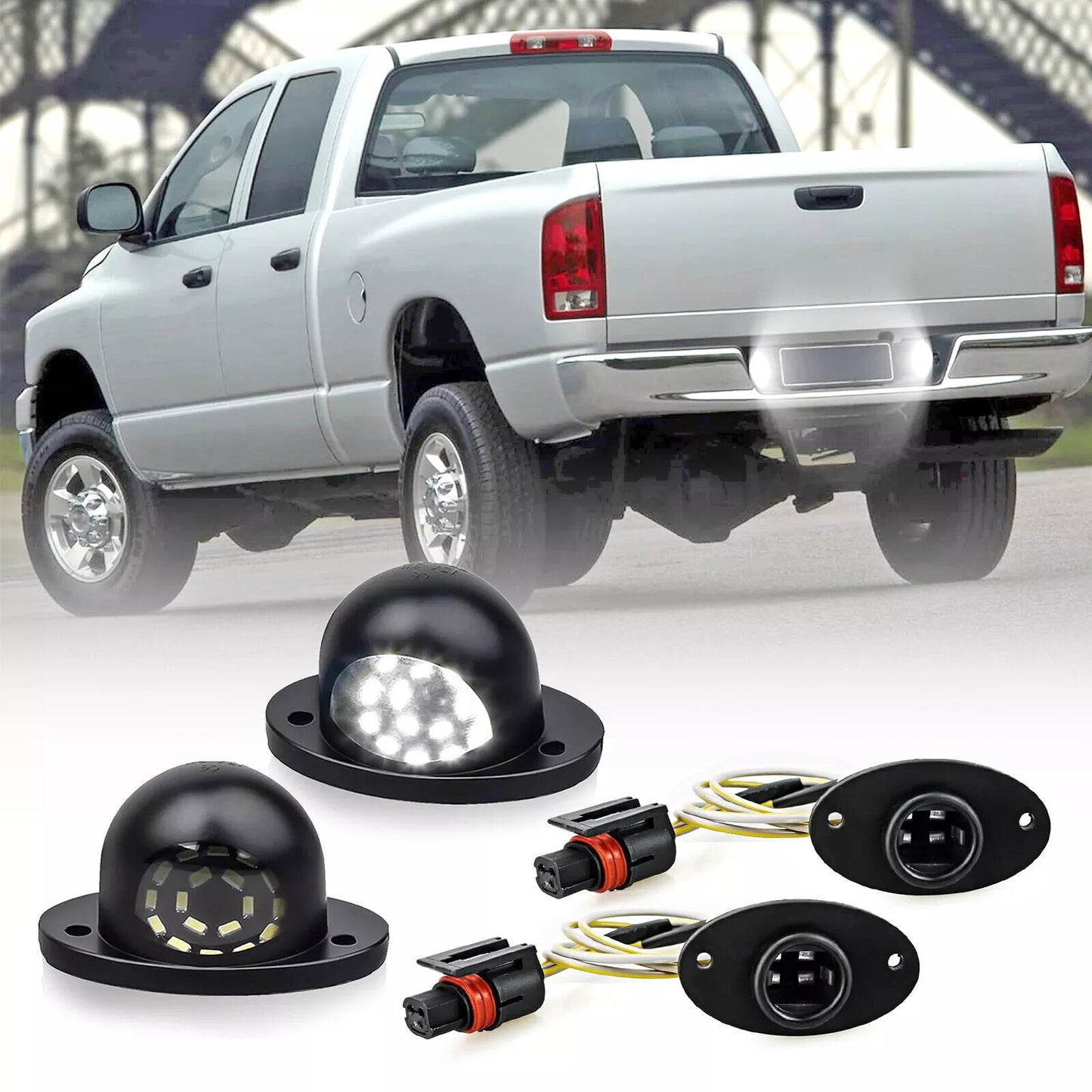 LED License Number Plate Light with Wire for Dodge for Ram 1500 2500 3500 1994-2001