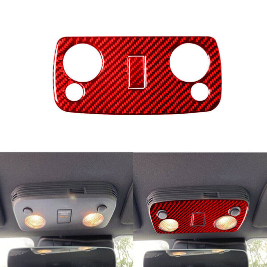 Red Carbon Fiber Reading Light Decorative Cover Trim for Ford for Mustang 2005-2009