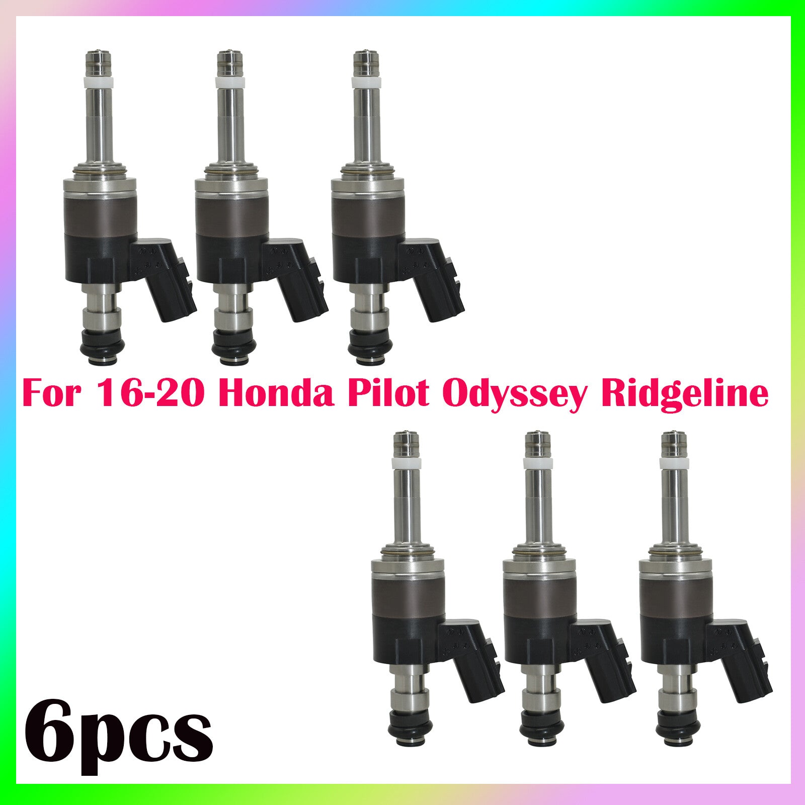 6pcs Fuel Injector 16010-RLV-315 For 16-20 for Honda Pilot Odyssey Ridgeline 3.5L V6