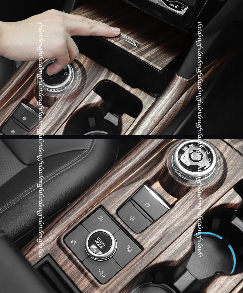 Peach Wood Grain Middle Console Gear Shift Panel Trim for Ford Explorer 2020-22
