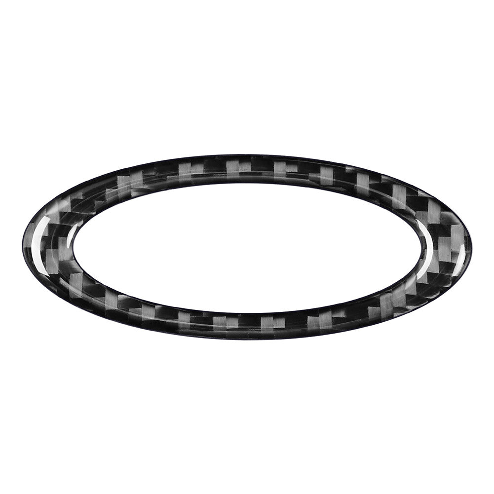 for Ford Mondeo 2013-19 Carbon Fiber Steering Wheel Center Ring Cover Trim Black