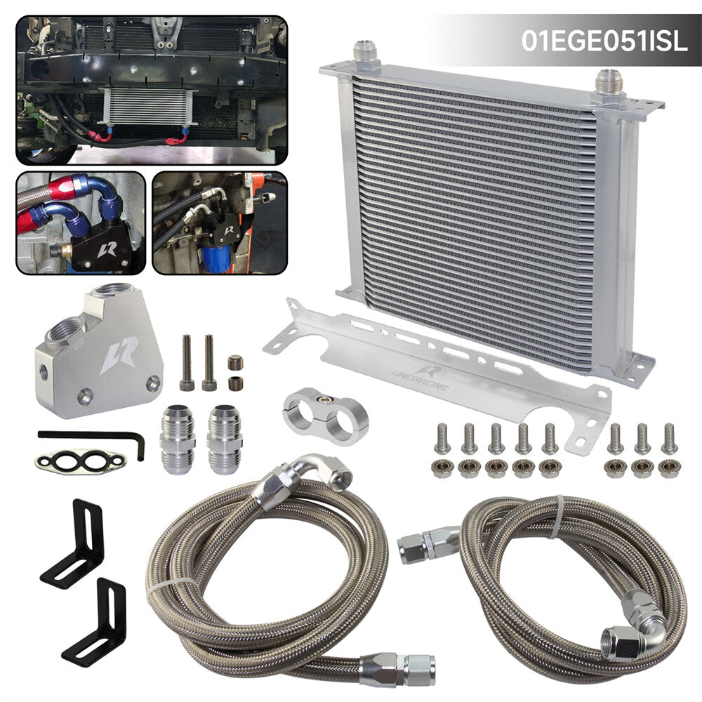 34 ROW ENGINE OIL COOLER KIT for CADILLAC LS1 LS2 LS3 4.8L 6.0/6.2L GM CK SILVER