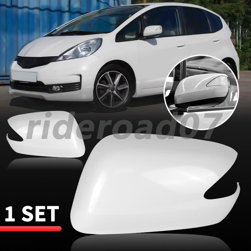 2pcs Rearview Side Mirror Cover Cap White for Honda Fit/Jazz 2009-2013