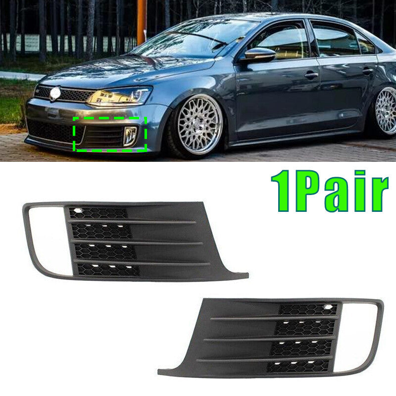 Pair for VW for Jetta MK6 GLI 2012-2014 Front Bumper Fog Light Lamp Grill Cover