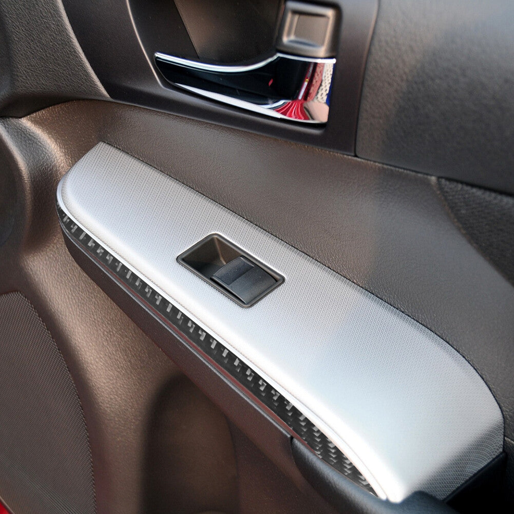 Carbon Fiber Car Rear Window Lock Lift Panel Frame Trim for Toyota for Camry 12-14