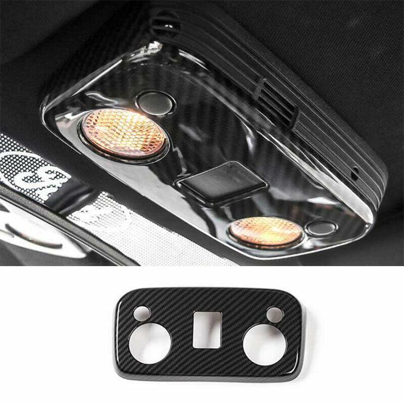 for Ford for Mustang 2015-2022 Carbon Fiber Front Reading Light Lamp Frame Trim 1PCS