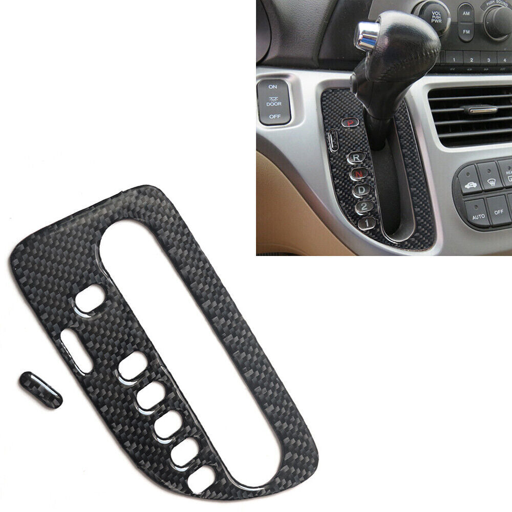 2x Carbon Fiber Interior Gear Shift Panel Cover Trim for Honda Odyssey 2005-2010