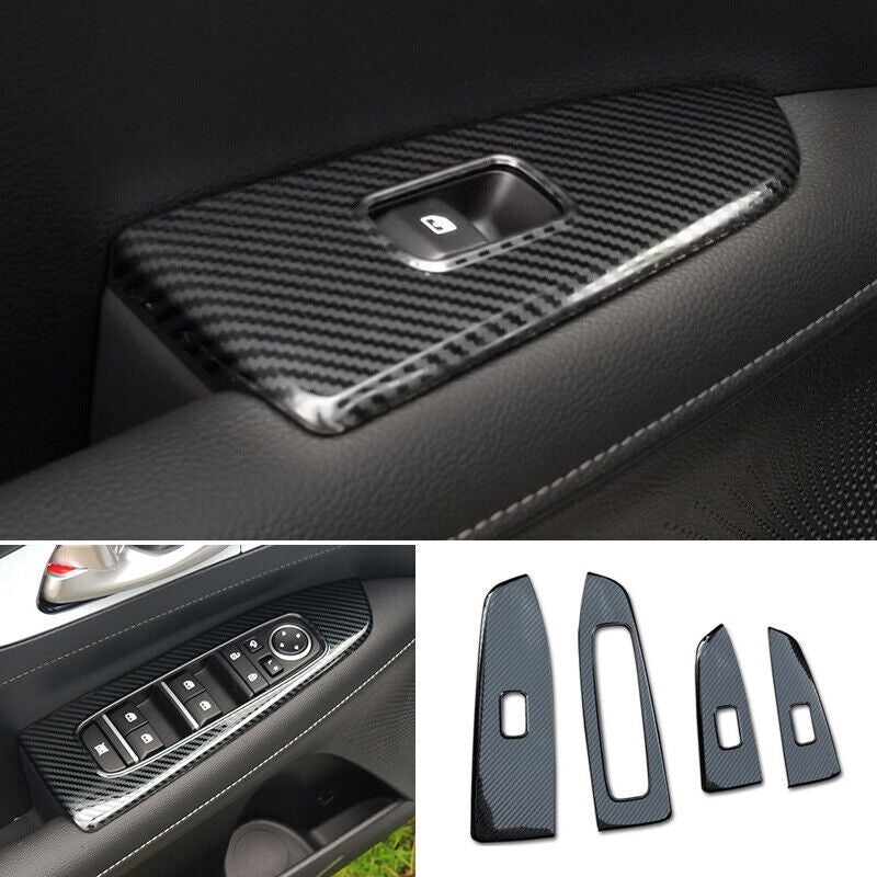 for Kia Forte K3 19-2022 Carbon Fiber Steel Window Switch Cover Trim