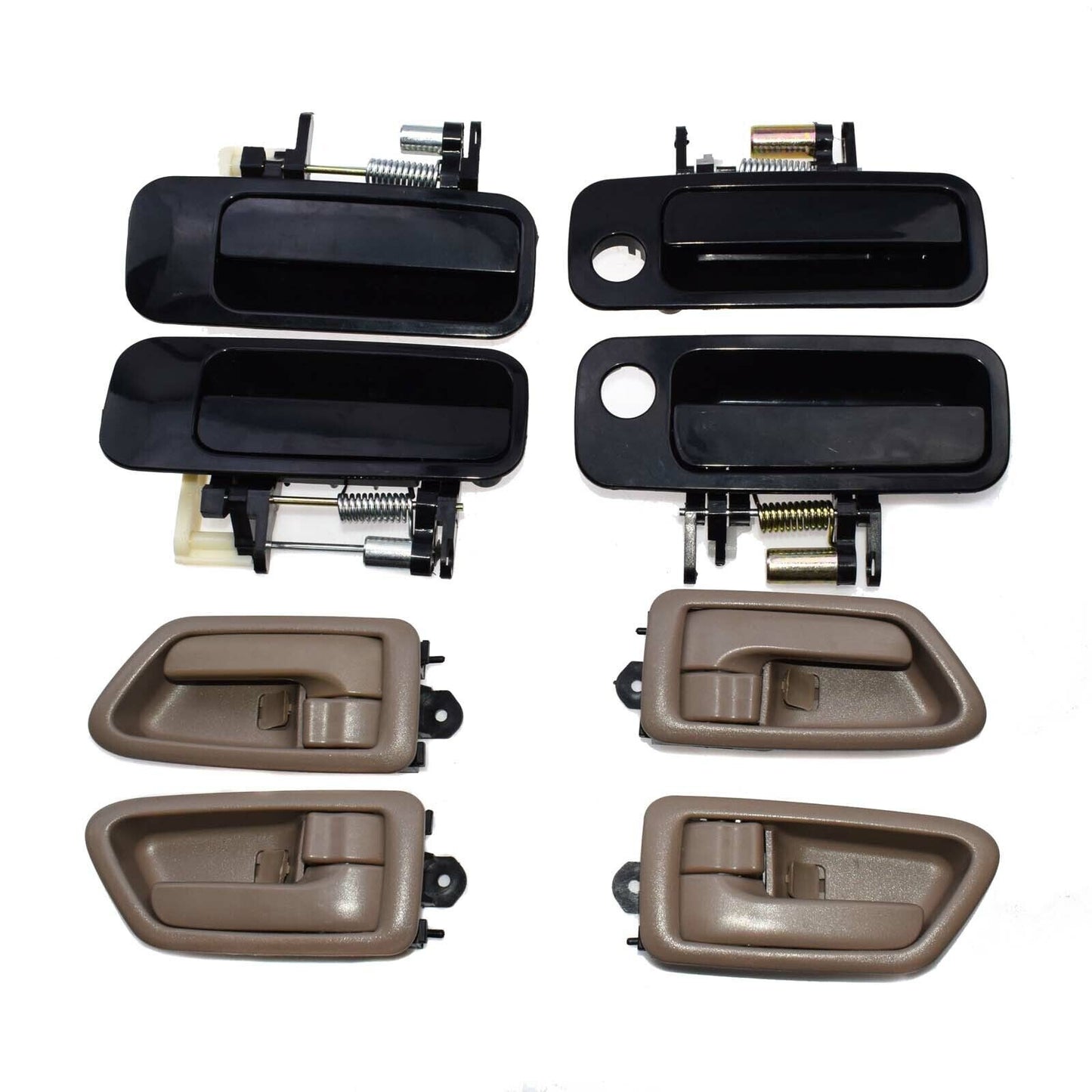 for Toyota for Camry 97-01 4x Beige Inside 4x Black Outside Door Handle Front Rear
