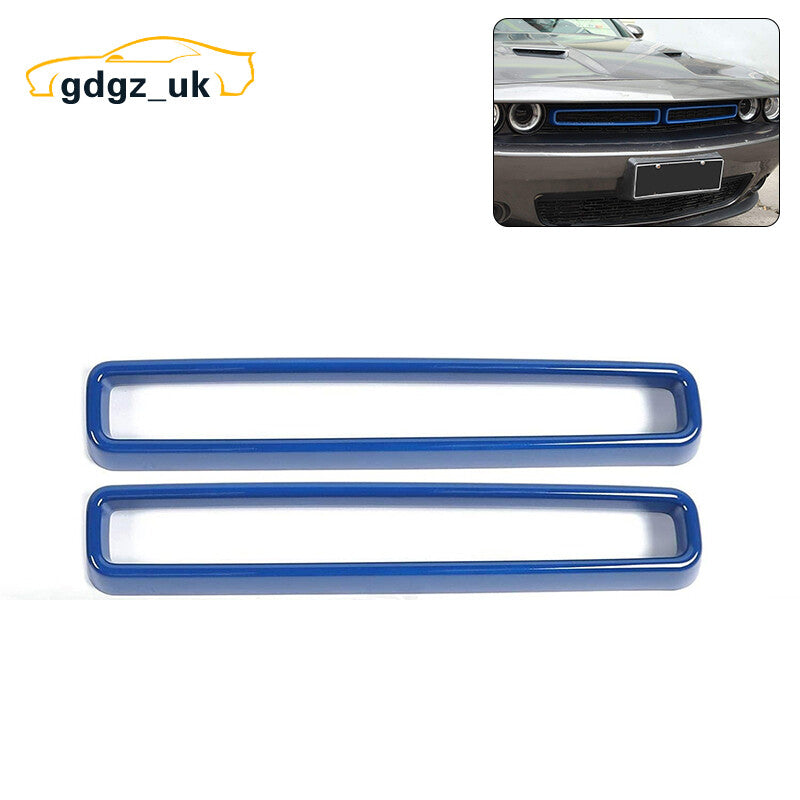 2¡Á Front Grille Radiator Grille Inserts Grillwork Trim for Dodge for Challenger Blue