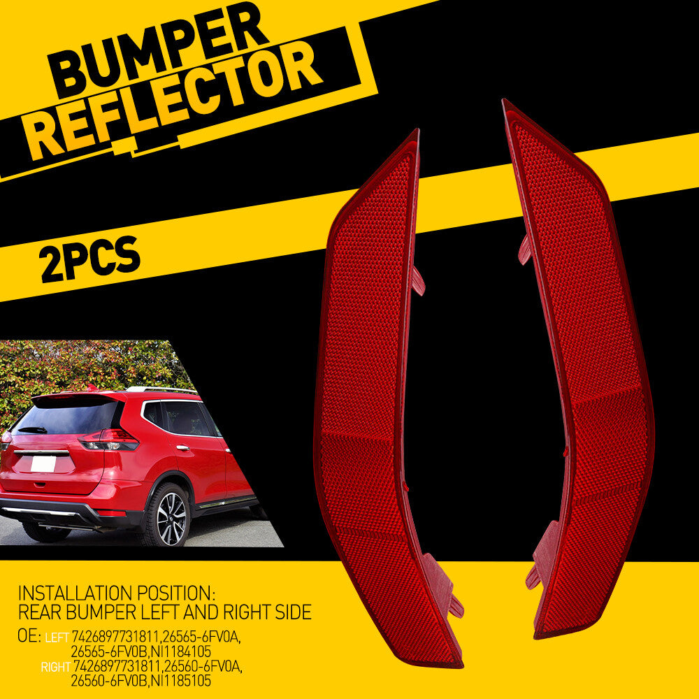 Suitable for 2017, 2019, and 2020 for Nissan Rogue rear bumper reflector light protection cover (left + right -).