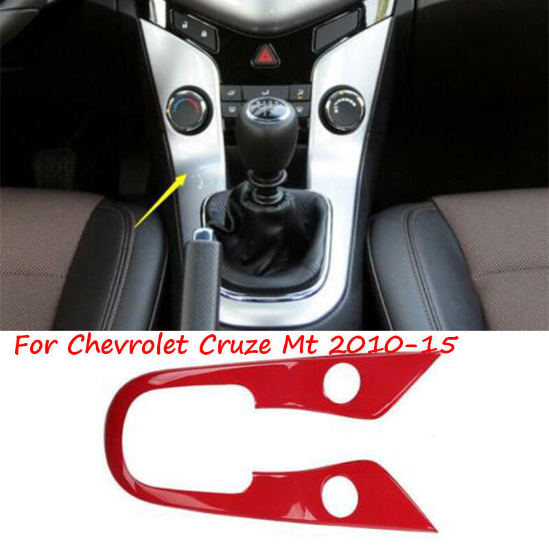 for Chevrolet for Cruze Mt 10-15 Glossy Red Central Console Gear Shift Panel Trim