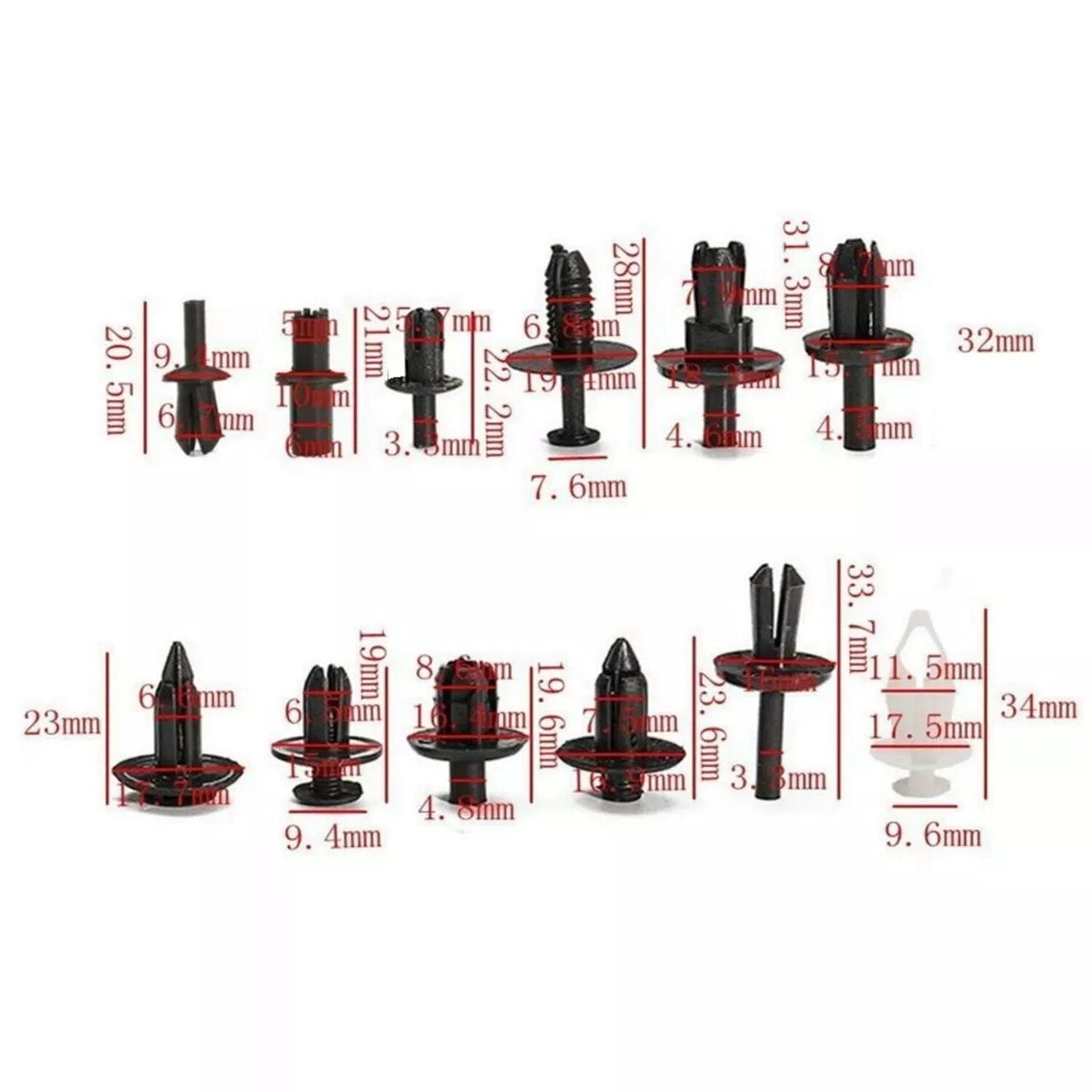 690x Car Push Retainer Pin Rivet Trim Clip Fastener Moulding Assortment